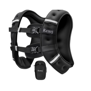 Renoj Weighted Vest for Women Men: 12lb Fixed Weights for Walking, Running, Training, Exercise, Weight Loss - With Reflective Strips and Storage Pocket