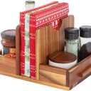 Napkin Holder, Acacia Wood Napkins Holder for Kitchen with Storage Function to Organize Salt and Pepper Shakers, Standing Napkin Dispenser for Decor Dining Room Party Cocktail Restaurant Outdoor Use