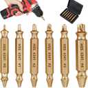 Screw Extractor Set,6 Pcs Gift Screw Remover and Extractor Kit Stripped HSS 2-in-1 Bolts Drill Bit Tools High-Speed Steel Remover for Men Husband Boyfriend Easy Removal of Rusty Broken