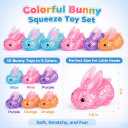 12 Pack Colorful Bunny Squishy Toys, Stress Relief Squeeze Toys Bulk, Birthday Party Favors for Kids 3-5,4-8, Boys Girls Party Supplies Novelty Prizes Classroom Gifts