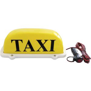 NRC-12V Magnetic Waterproof Taxi Cab Roof Top Illuminated Sign Car LED Light Sealed Base with 3m Power Cable (shell yellow ,white LED Light strip)