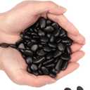 18lbs Natural Polished Decorative Gravel - Small Black Stones, Aquarium Gravel & Garden Ornamental Pebbles