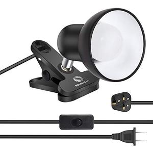 RONG&LAN Clip lamp,360 Rotation Clip on Lamp Portable Book Reading Light,Clamp on Desk/Table/Bunk Bed/Cupboard Home Lighting, (Desk lamp,Seven Colors for Your Choice) (Black,2)