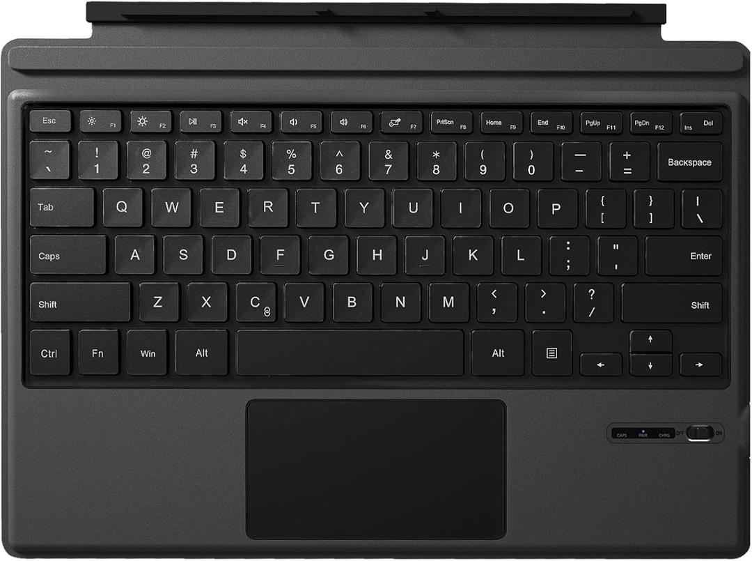 Surface Pro 7 Keyboard, Bluetooth Keyboard with Precision Trackpad for Microsoft Surface Pro 7 Plus/Pro 7 / Pro 6 / Pro 5 / Pro 4 / Pro 3, Bluetooth 5.1, Ergonomic, Rechargeable Battery (For Surface Pro 7 Keyboard 12.3"- Not Backlit, Black)