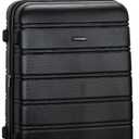 Rockland Melbourne Hardside Expandable Spinner Wheel Luggage, Checked Large 28", Black