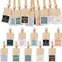 Havawish 10 Pcs Appreciation Gift Bulk for Teachers Empty Glass Essential Oil Diffuser Car Air Freshener Diffuser for Employee Staff Teachers Hanging Ornament Inspirational Team Thank You Gift