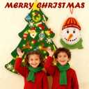 3ft Felt Christmas Tree 32 Ornaments, with Countdown Snowman and LED Lights, DIY Xmas Decorations Wall Hanging, Christmas Crafts Kits, Kids Gifts Party Supplies Door Window Decor