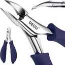 DEOU Professional Stainless Steel Podiatrist Nail Clippers, Heavy Duty Manicure Pliers for Thick Nails, Pedicure Toe Nail Clippers Tools for Men Women (Dark Blue)