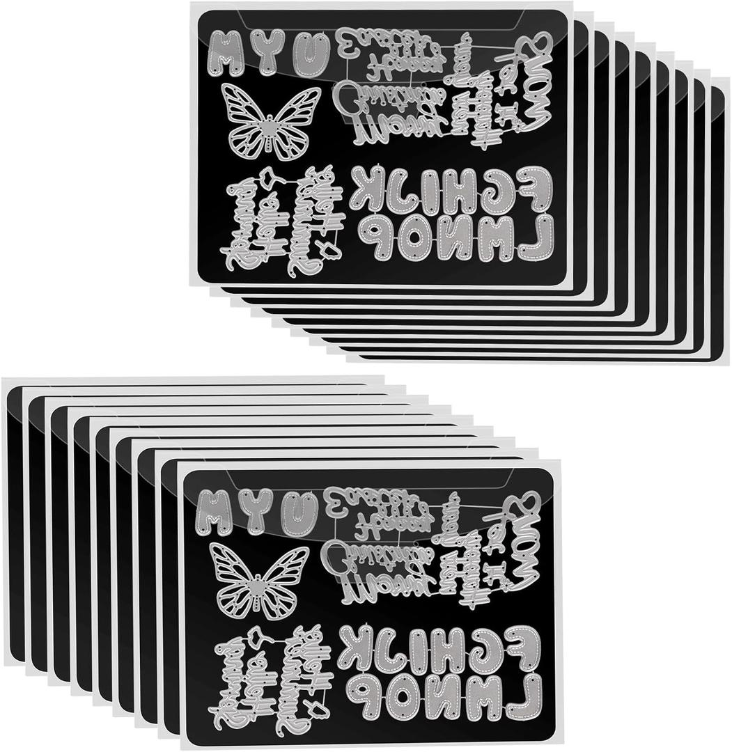 UNIMEIX 24 Pcs 9.2 x 6.9 Inch Large Magnetic Sheets for Die Storage Stamp and Die Storage Pockets Die Cut Storage for Card Making (12 Pcs Sheets+ 12 Pcs Bags,0.9 mm Thickness