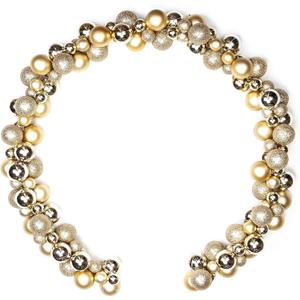 6 Feet Christmas Garland Balls Ornaments, Outdoor Indoor Home Party Xmas Tree Decors Decorative Multi-Color Gold 