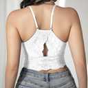 Lace Tank Tops for Women Lace Camesole Cleavage Cover Top Adjustable Strap Tank Cami Crop Top (White)