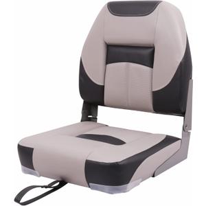 Deckpro Deluxe Low Back Boat Seat, Fold-Down Fishing Boat Seat Grey/Charcoal
