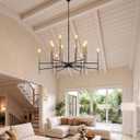 Tribesigns 12-Light Farmhouse Black and Gold Chandelier for Dining Room