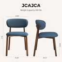 Kitchen Dining Chairs Set of 4 Modern Soft Linen Farmhouse Dining Room Chair with Metal Legs, Blue/Walnut, 17.7 inches x 15 inches x 31.1 inches