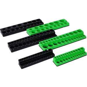 Magnetic Socket Organizer Set, 6-Piece Magnetic Socket Organizer Set, 6PCS Socket Holder, 1/4", 3/8", 1/2" Drive Metric SAE Socket Trays Holds 141 Pieces Magnetic Sockets Trays (B)