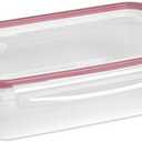 Sterilite Food Storage Container Ultra-Seal Clear Rectangular 16 Cup, Rocket Red Trim