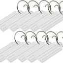 Lucky Line Key Tag with Tang Easy Key Ring, Clear, Box of 100 (1230010)