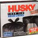 Husky HKK55030B True Tie 55-Gallon Drum Liners, 30-Count