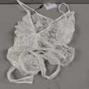 Ababoon Women One Piece Lingerie Lace Sexy Baby Dolls Teddy Sleepwear (Medium, White)