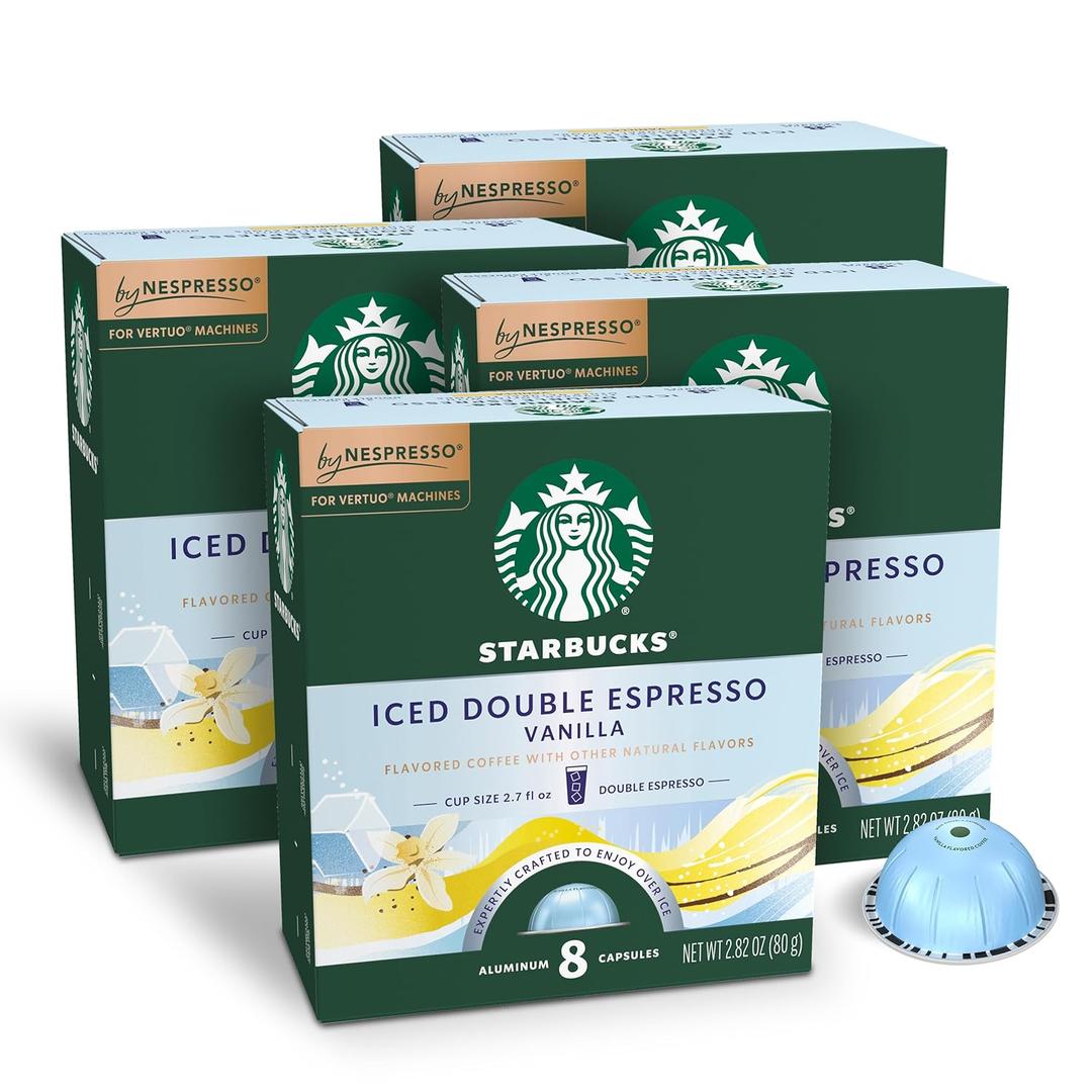 Starbucks by Nespresso Vertuo, Iced Vanilla, 32-count Coffee Pods, Brews 2.7 oz.