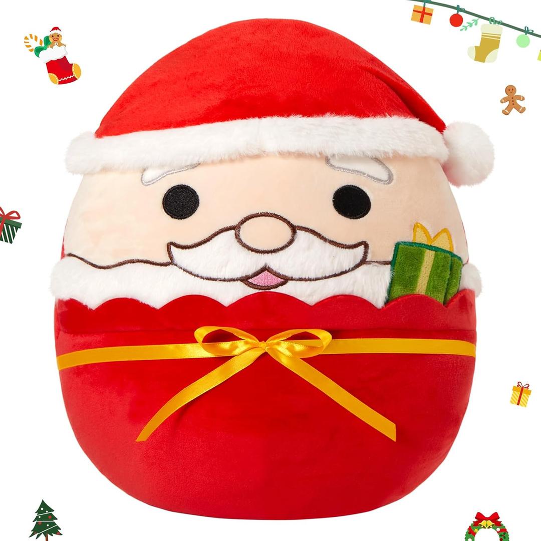 2025 Christmas Santa Claus Stuffed Plushies Christmas Plush Pillow Stuffed Animals Soft Cozy Cuddle Toy Holiday Xmas Decor Gift for Boys Girls, 12"