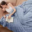 Bedsure GentleSoft Blankets Queen Size for Bed - Super Soft Cozy Blanket for Kids Girls, Large Fuzzy Fleece Throw for Bedroom Decor, Ashley Blue, 90x90 Inches