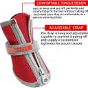 QUMY Dog Shoes for Small Dog, Puppy Dog Boots & Paw Protectors for Winter, Summer Hot Pavement, Waterproof in Rainy Weather, Ourdoor Walking, Indoor Hardfloors Skid-Resistant Soles Red Size 1