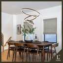 3 Ring Chandelier Modern LED Pendant Light for Dining Room Circular Round Chandelier Dimmable with Remote Control Flush Mount High Ceiling Lights for Staircase Entryway, 24 Inches 3000K-6500K