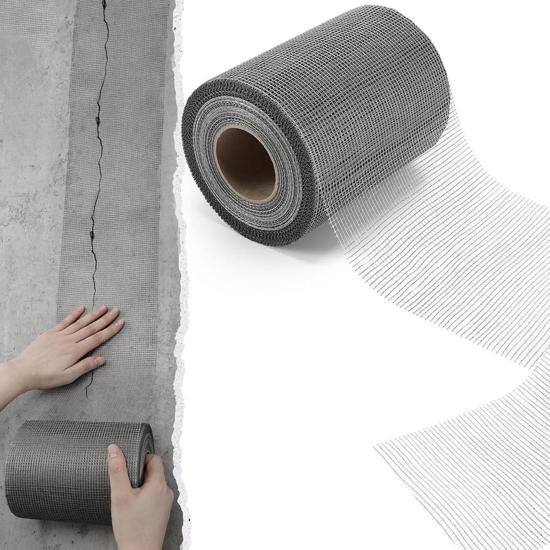 150 ft x 6 Inch Cement Board Joint Tape Self Adhesive Durable Gray Fiberglass Mesh Drywall Mesh Repair Tape for Cement Board Joints Repairing, Sealing and Strengthening