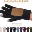Gloves for Cold Weather Men,Thermal Winter Gloves with Touchscreen Fingers,Fleece Warm Gloves for Women (Black, L)