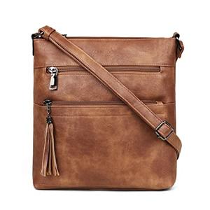 MASINTOR Crossbody Purses for Women, Multi Pocket Casual Crossbody Bag, Adjustable Strap Shoulder Bag with Tassel