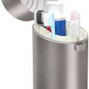 Toothbrush Holders for Bathrooms, Travel Toothbrush Organizer Toothbrush and Toothpaste Holders, 5 Slots Tooth Brushing Holder with Cover for Bathroom Countertop Organizer