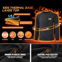 MEETYOO Youth Boys Compression Thermal Shirt Long Sleeve Fleece Undershirt Football Baseball Soccer Base Layer Top for Ski (Black, M)