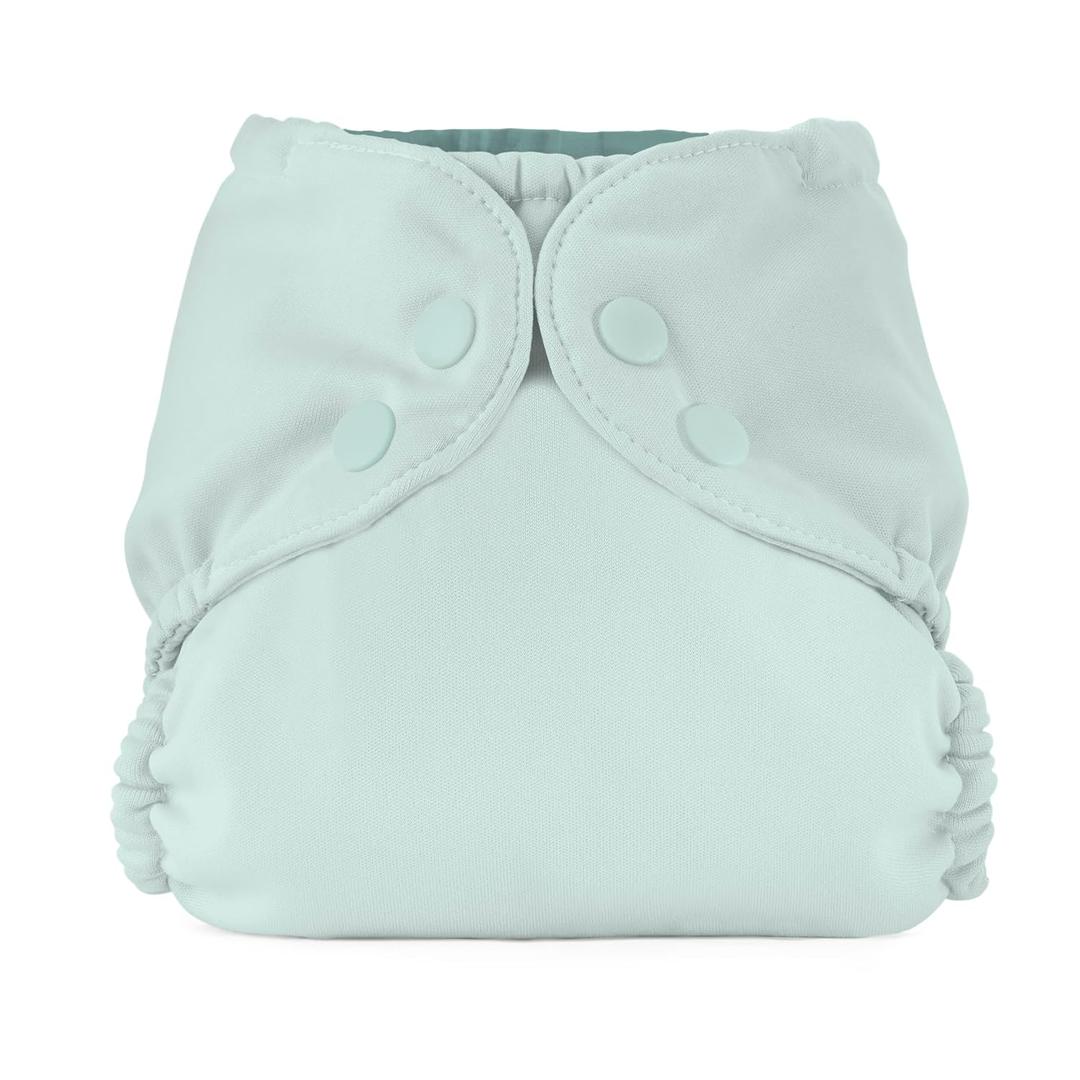 Esembly Cloth Diaper Cover - Reusable Swim Diaper, Waterproof, Breathable - Adjustable Outer Layer Over Absorbent Inner for Blowout Protection - Mist, Size 1 (7-17lbs)