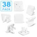 Outlet Covers Babepai 38-Pack White Child Proof Electrical Protector Safety Improved Baby Safety Plug Covers