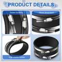 Therwen 2 Pcs 6 Inch Dust Control Flex Cuff with Adjustable Hose Clamps, Flexible PVC Coupling with Stainless Steel Clamps, Black Hose Connector Ports