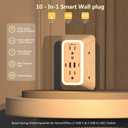 Wall Outlet Extender with Night Light, Power Plug Adapter Multi Plug Outlet Surge Protector with 4 USB Charging Ports (2 USB C), Adapter Spaced Outlets for Home Travel Office