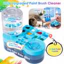 2026 Next-Gen Paint Brush Cleaner Tool [One-Press Cleaning & Leak-Proof] Complete Brush Washer Art Set with Canvas, Brushes & Pencil Case | Ideal Gift for Artists, Beginners & Students-Blue