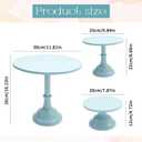 VIKKSAER 3 PCS Blue Cake Stand Set, 8/10/12 Inch Metal Dessert Display Stand, Suitable for Weddings, Birthdays, and Parties