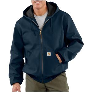 Carhartt Men's Loose Fit Firm Duck ThermalLined Active Jacket (Large, Dark Navy)
