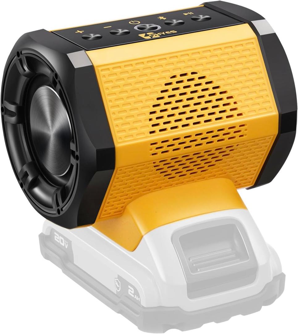 Bluetooth Speaker Compatible with DeWALT 20v Max Battery for Jobsite Camping & Festival Gifts(Battery not Included)