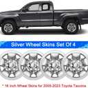 Wheel Skins Compatible with Toyota Tacoma 2005-2023 16 inch Wheel Covers Set of 4 Packs (Chrome)