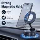 Magnetic Phone Holder for Car, MagSafe Compatible Car Mount with Super Strong Suction, 360 Adjustable Dashboard & Windshield Cell Phone Mount (Black)