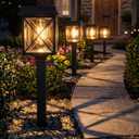 XMCOSY+ Solar Lights Outdoor Waterproof, 6 Pack Adjustable Brightness Solar Pathway Lights, 3-in-1 Landscape Light for Yard Backyard Driveway Walkway Landscape Path (Warm/Cool White)