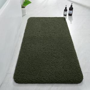 AROGAN Luxury Long Bathroom Runner Rug, 24x48 Inch Thick Soft and Absorbent Microfiber Non Slip Bath Mat, Rubber Backing Quick Dry Rugs Carpets, Machine Washable Plush Mats for Shower Floor, Green