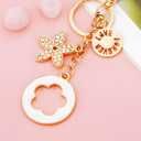 Case Cover Compatible with Baseus Bowie MC1 Pro, Ziseyoru Soft Silicone Protective Skin for Baseus Bowie MC1 Pro Earbuds with Accessories Bling Keychain for Women Girl (White)