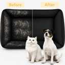 2 x Pet Hair Remover Glove for Dogs & Cats - Reusable Five Finger Electrostatic Grooming Brush for Removing Pet Fur from Carpet, Furniture, Clothes, Sofa & Car Seats – Easy Cleaning Hair Removal (1Black)