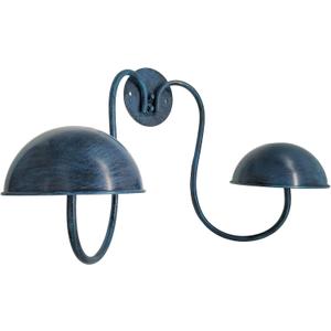 Owlgift Modern Metal Wall Mounted Entryway Retail Hat Rack/Wig Display Stand w/ 2 Circular Hat Hooks, Turquoise