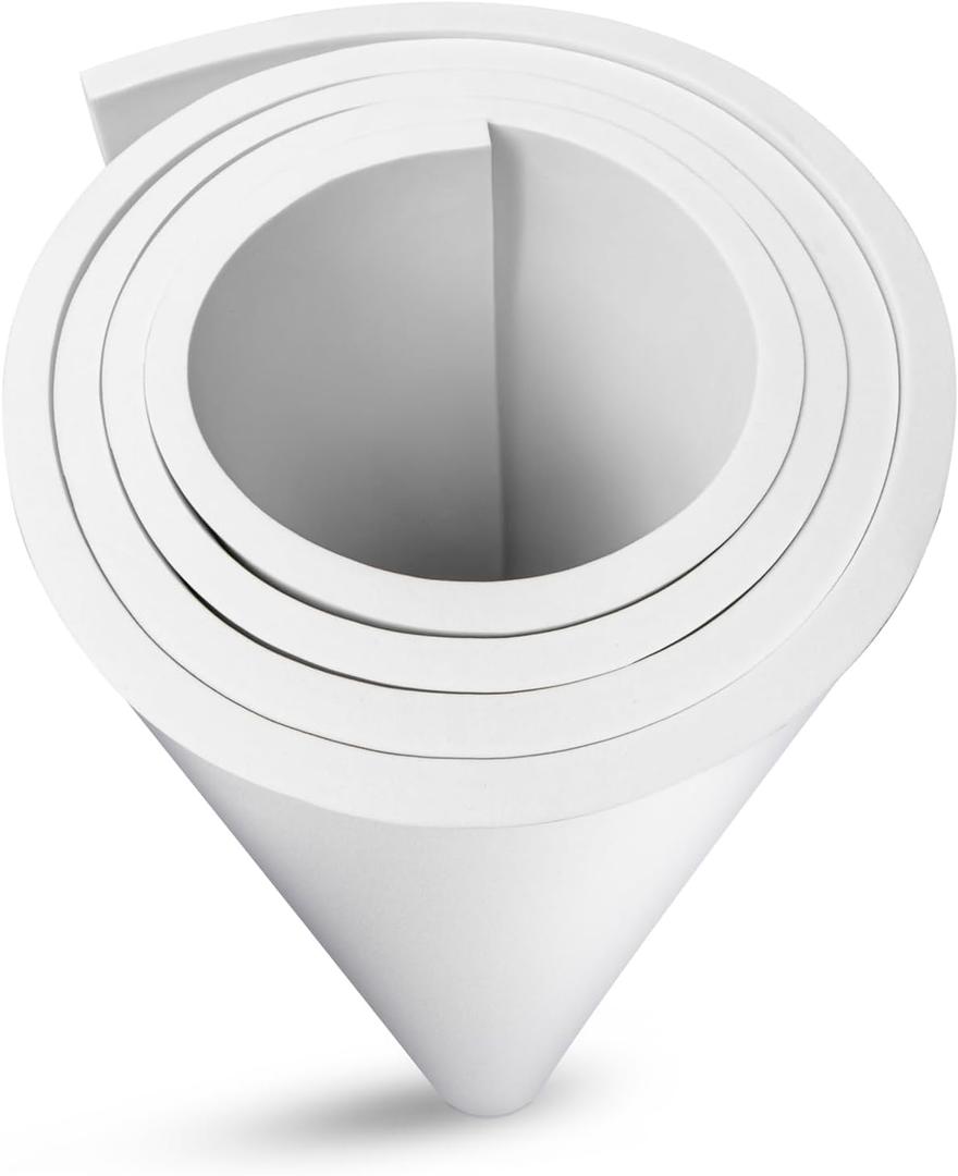 MEARCOOH EVA Foam Cosplay White 8mm Thick (1mm to 20mm) Large 35.5" x 59" Sheet Premium High Density 86 kg/m3 for Cosplay, Crafts Projects
