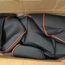 EKR Highlander Seat Covers for Toyota Highlander 2020 2021 2022 2023 2024 2025 2026,2nd Row Captain Chairs,Leather Car Seat Cover Full Set for Trucks SUV-Faux Leather(Black with Red Trim)